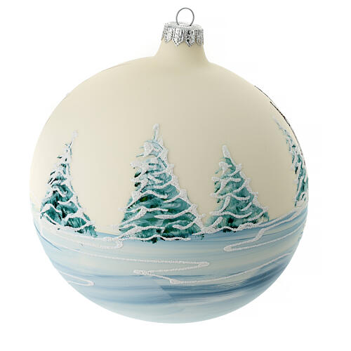 Christmas tree ornament castle bridge painted blown glass 150 mm 10