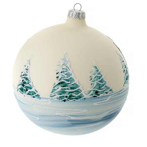 Christmas tree ornament castle bridge painted blown glass 150 mm 5