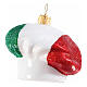 Chef hat, Christmas tree ornament, blown glass, h 3 in s5