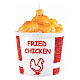 Fried chicken bucket, Christmas tree ornament, blown glass, h 3.5 in s1