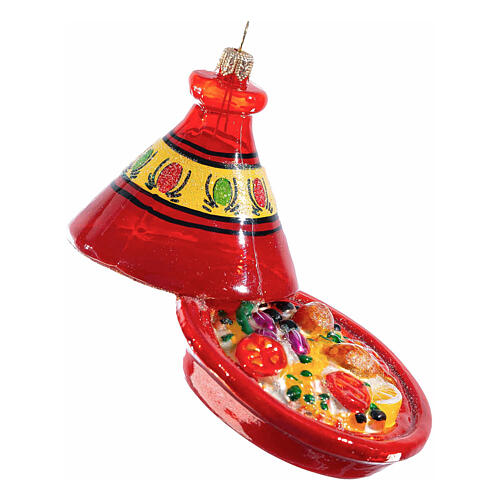 Enfeite Natal vidro soprado tajine marroquino h 12 cm 3