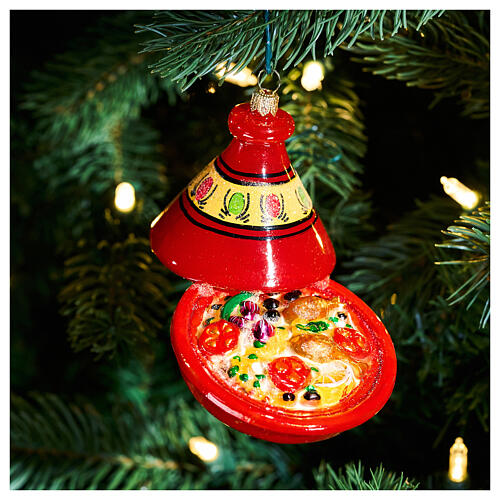 Moroccan tajine blown glass Christmas ornament, height 12 cm 2