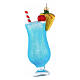 Blue Hawaiian cocktail, Christmas tree ornament, blown glass, h 6 in s1