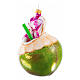 Coconut drink, Christmas tree ornament, blown glass, h 4 in s3