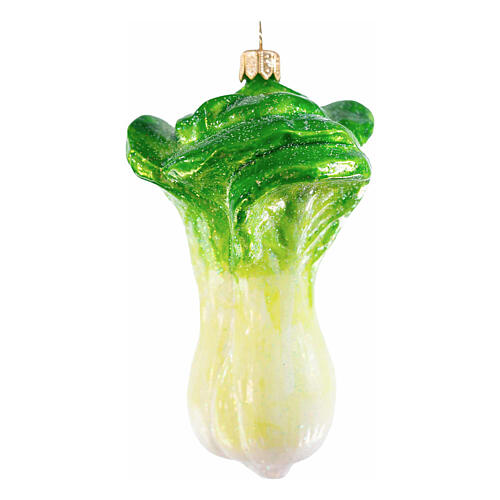 Chinese cabbage blown glass Christmas ornament, height 10 cm 1