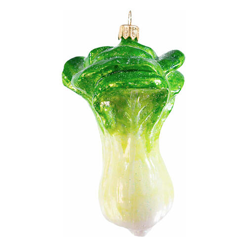 Chinese cabbage blown glass Christmas ornament, height 10 cm 3