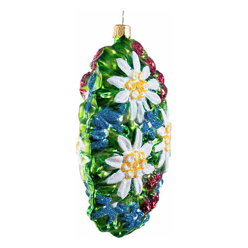 Edelweiss, blown glass Christmas decoration, 4.5 in 4