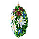 Edelweiss flower blown glass Christmas tree ornament, height 12 cm s3