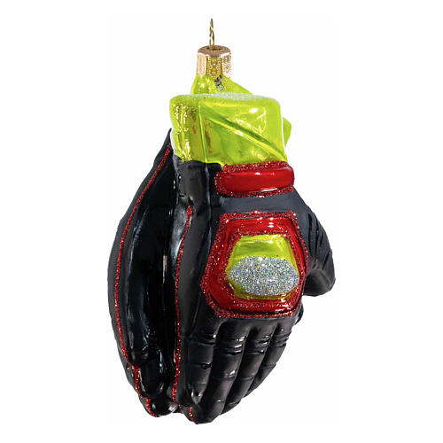 Decorazione vetro soffiato guanti sci albero Natale altezza 10 cm 4
