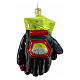 Ski gloves blown glass Christmas ornament, height 10 cm s1