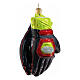 Ski gloves blown glass Christmas ornament, height 10 cm s4