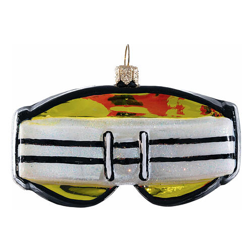 Ski goggles, blown glass Christmas decoration, 3.5 in 5