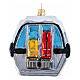 Cable car, blown glass Christmas decoration, 3 in s1