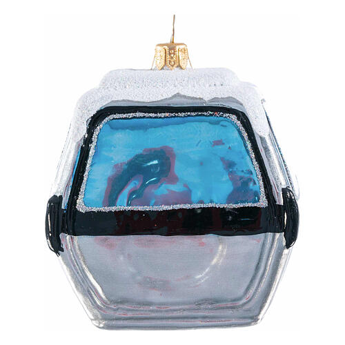 Kolejka linowa ozdoba choinkowa z dmuchanego szkła, wysokość 8 cm 5