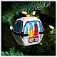 Cable car blown glass Christmas tree ornament, height 8 cm s2