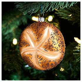 Christmas tree decoration: poppy seed sandwich, blown glass, 3 in