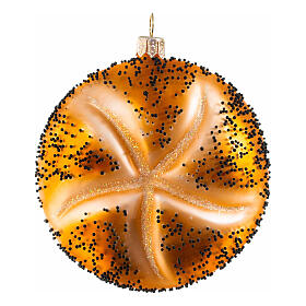 Poppy seed bun Christmas ornament in blown glass height 9 cm