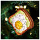 Avocado toast Christmas tree decoration in blown glass, height 9 cm s2