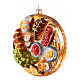 Ornamento vetro soffiato albero Natale tagliere colazione altezza 10 cm s3