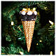 Ice cream cone Christmas ornament blown glass height 12 cm s2