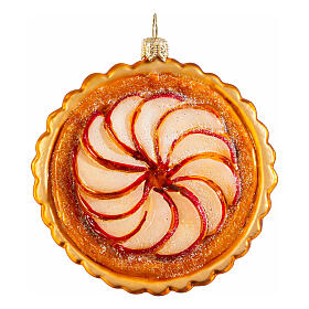 Blown glass apple pie Christmas tree ornament, height 8 cm
