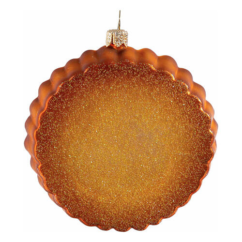 Blown glass apple pie Christmas tree ornament, height 8 cm 5