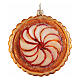 Blown glass apple pie Christmas tree ornament, height 8 cm s1