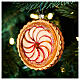 Blown glass apple pie Christmas tree ornament, height 8 cm s2