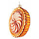 Blown glass apple pie Christmas tree ornament, height 8 cm s3