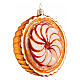 Blown glass apple pie Christmas tree ornament, height 8 cm s4