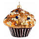 Christmas tree decoration: chocolat chip muffin, blown glass, 3 in s1