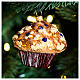 Christmas tree decoration: chocolat chip muffin, blown glass, 3 in s2