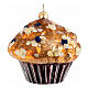 Christmas tree decoration: chocolat chip muffin, blown glass, 3 in s3