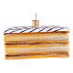 Christmas tree millefeuille cake blown glass ornament, height 9 cm s1