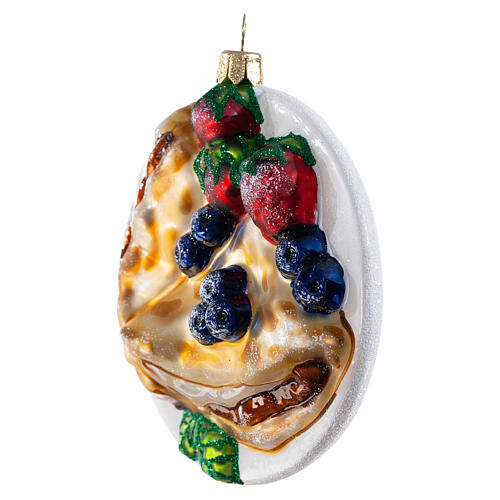 Crêpes aus mundgeblasenem Glas, Weihnachtsbaumschmuck, Höhe 9 cm 3