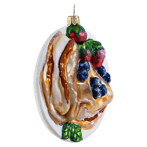 Crêpes aus mundgeblasenem Glas, Weihnachtsbaumschmuck, Höhe 9 cm 4