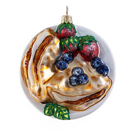 Ornamento crepes vetro soffiato albero di Natale altezza 9 cm