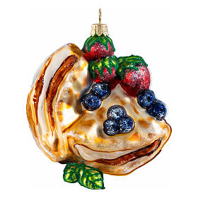 Blown glass Christmas tree crepe ornament, height 9 cm