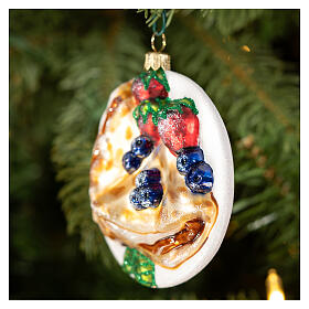 Blown glass Christmas tree crepe ornament, height 9 cm