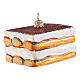 Décoration tiramisu verre soufflé sapin Noël h 7 cm s1