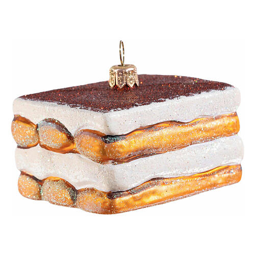 Addobbo tiramisù vetro soffiato albero Natale altezza 7 cm 1
