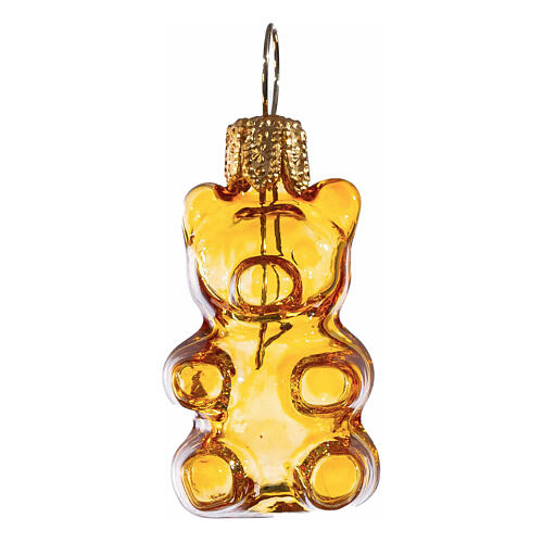 Set 6 orsetti gommosi 3 cm addobbo albero Natale vetro soffiato 4