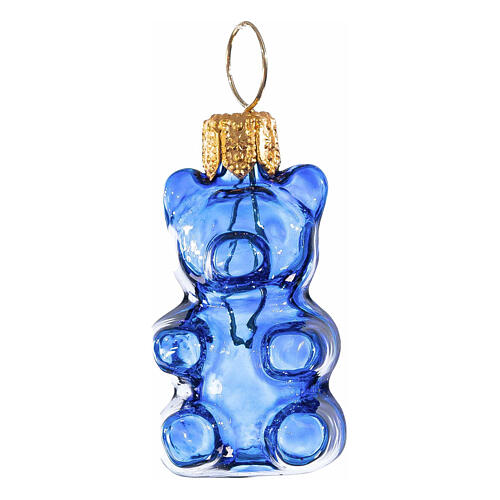 Set 6 orsetti gommosi 3 cm addobbo albero Natale vetro soffiato 6