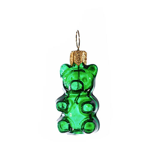 Set 6 orsetti gommosi 3 cm addobbo albero Natale vetro soffiato 8