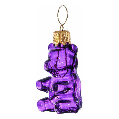 Set 6 orsetti gommosi 3 cm addobbo albero Natale vetro soffiato 9
