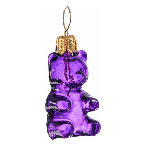 Set 6 orsetti gommosi 3 cm addobbo albero Natale vetro soffiato 10