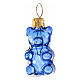 Set 6 orsetti gommosi 3 cm addobbo albero Natale vetro soffiato s6