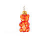 Set 6 orsetti gommosi 3 cm addobbo albero Natale vetro soffiato s7