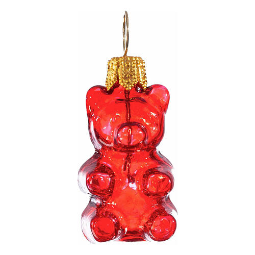 Set of 6 gummy bears 3 cm blown glass Christmas tree ornaments 5