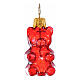 Set of 6 gummy bears 3 cm blown glass Christmas tree ornaments s5